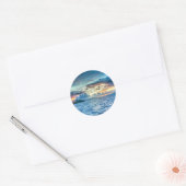 Sticker Rond Bora Bora beau coucher de soleil (Enveloppe)