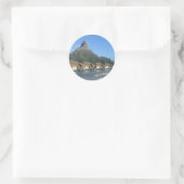 Sticker Rond Bora Bora Huts (Sac)