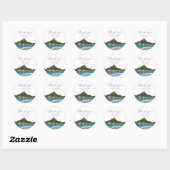 Sticker Rond Bora Bora Mariage Favoriser Photo Merci (Feuille)
