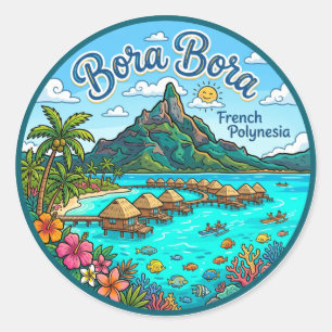 Sticker Rond Bora Bora Polynésie française