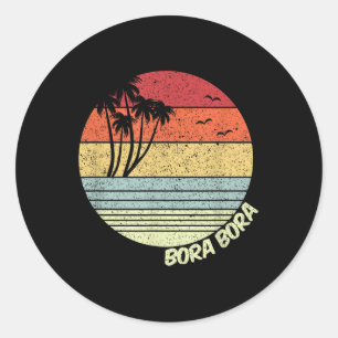 Sticker Rond Bora Bora Polynésie Française Plage Vacances Souve