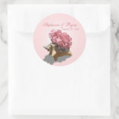 Sticker Rond Bord de mer Hydrangea rose (Sac)