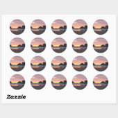 Sticker Rond Bord de mer, Oregon (Feuille)