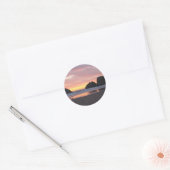 Sticker Rond Bord de mer, Oregon (Enveloppe)