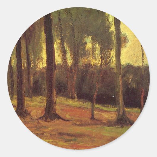 Sticker Rond Bord d'un bois par Vincent van Gogh (Devant)