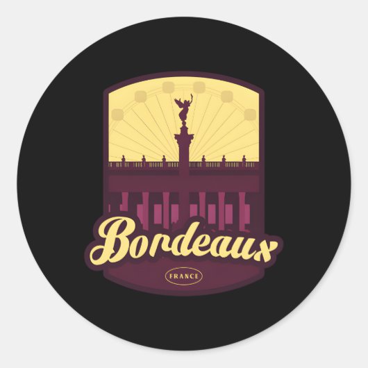 Sticker Rond Bordeaux France (Devant)