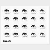 Sticker Rond Border Collie (Feuille)