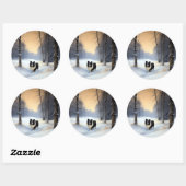 Sticker Rond Border Collie Qu'il neige Noël (Feuille)
