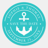 Sticker Rond Bordure Blanche de Couleur Modifiable Ancre Enregi (Devant)