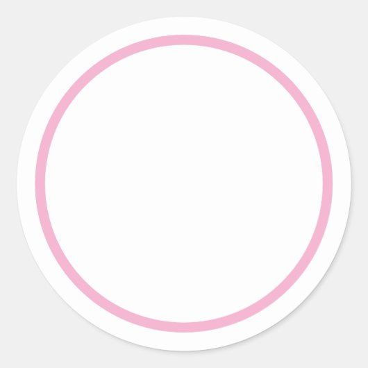 Sticker Rond Bordure blanche simple et rose clair, vide à l'int (Devant)