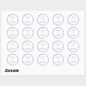 Sticker Rond Bordure bleue de la paille (Feuille)