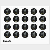 Sticker Rond Bordure Chien Terrier Jaune et ligne noire (Feuille)