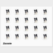 Sticker Rond Bordure Collie (Feuille)