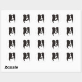 Sticker Rond Bordure Collie (Feuille)