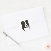 Sticker Rond Bordure Collie (Enveloppe)