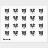 Sticker Rond Bordure Collie (Feuille)