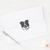 Sticker Rond Bordure Collie (Enveloppe)