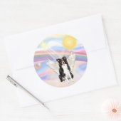 Sticker Rond Bordure Collie (Enveloppe)