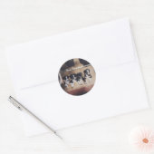 Sticker Rond Bordure Collie Chien Chien Chien Chien Chien Chien (Enveloppe)