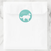 Sticker Rond Bordure Collie Chien Chien Chien Puppy (Sac)