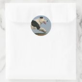 Sticker Rond Bordure Collie Exécution 2 (Sac)