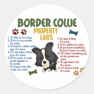 Sticker Rond Bordure Collie Lois sur les propriétés 4