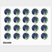Sticker Rond Bordure Collie souriant chien (Feuille)