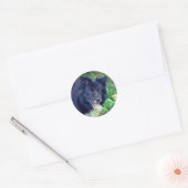 Sticker Rond Bordure Collie souriant chien (Enveloppe)