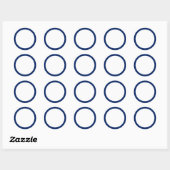Sticker Rond Bordure couleur bleu marine (Feuille)