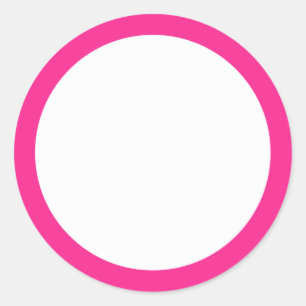 Sticker Rond Bordure couleur solide rose chaud