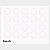 Sticker Rond Bordure couleur uni rose très pâle blanc (Feuille)