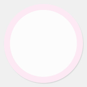Sticker Rond Bordure couleur uni rose très pâle blanc