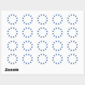 Sticker Rond Bordure de bateau blanc blanc bleu marine (Feuille)