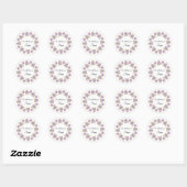 Sticker Rond Bordure de conception en peluche mignonne (Feuille)