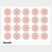 Sticker Rond Bordure de corail Merci Mariage simple (Feuille)