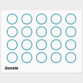Sticker Rond Bordure de couleur solide turquoise vide (Feuille)