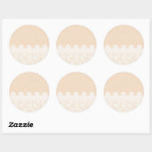 Sticker Rond Bordure de dentelle (Feuille)