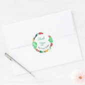 Sticker Rond Bordure de légumes Merci pour votre commande (Enveloppe)