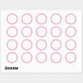 Sticker Rond Bordure de parties scintillant rose vierge (Feuille)