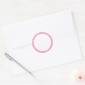 Sticker Rond Bordure de parties scintillant rose vierge (Enveloppe)
