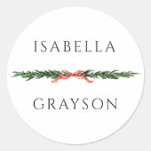 Sticker Rond Bordure de pin de Noël (Devant)
