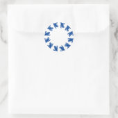 Sticker Rond Bordure des bateaux bleu marine blanc blanc (Sac)