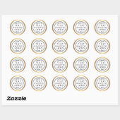 Sticker Rond Bordure d'or logo personnalisé (Feuille)