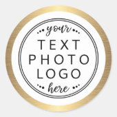 Sticker Rond Bordure d'or logo personnalisé (Devant)