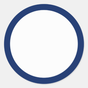 Sticker Rond Bordure en couleur bleue et blanche