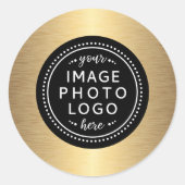 Sticker Rond Bordure en or noir cercle d'affaires (Devant)