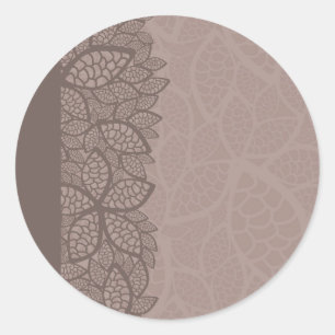 Sticker Rond Bordure et arrière - plan motif feuille