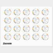 Sticker Rond Bordure Fleurie Merci (Feuille)