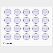 Sticker Rond bordure fleurie pourpre - classe de 2023 (Feuille)