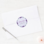 Sticker Rond bordure fleurie pourpre - classe de 2023 (Enveloppe)